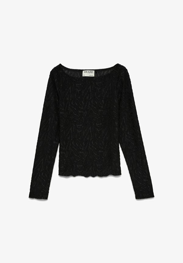 Vero Moda PARTY-TOP AWNANCY TOP - Long sleeved top - black