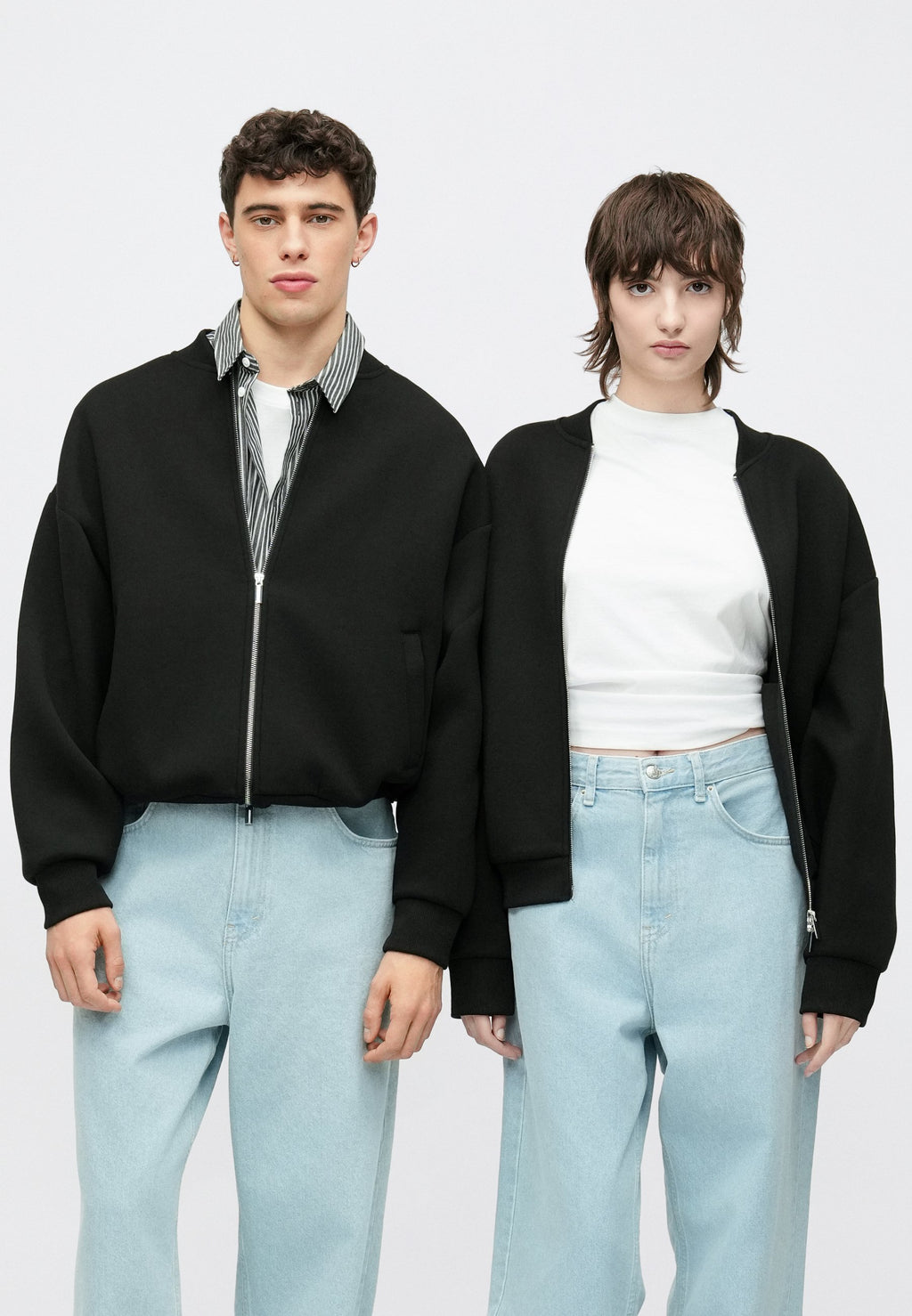 YOURTURN UNISEX SCUBA RELAXED FIT ZIP-UP SWEATSHIRT