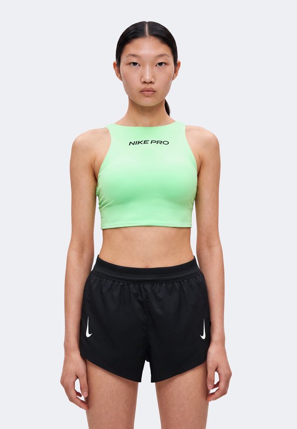 Nike Performance SCULPT PAD BRA - Medium support sports bra - illusion green/black
