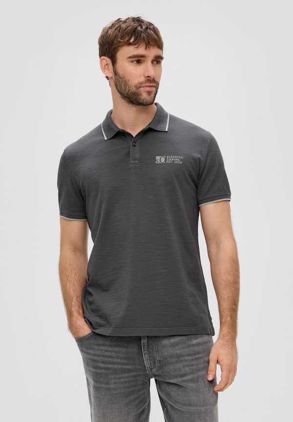 s.Oliver MIT LOGO-PRINT - Polo shirt - dunkelgrau