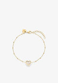 s.Oliver PEARL HEART - Bracelet - gold