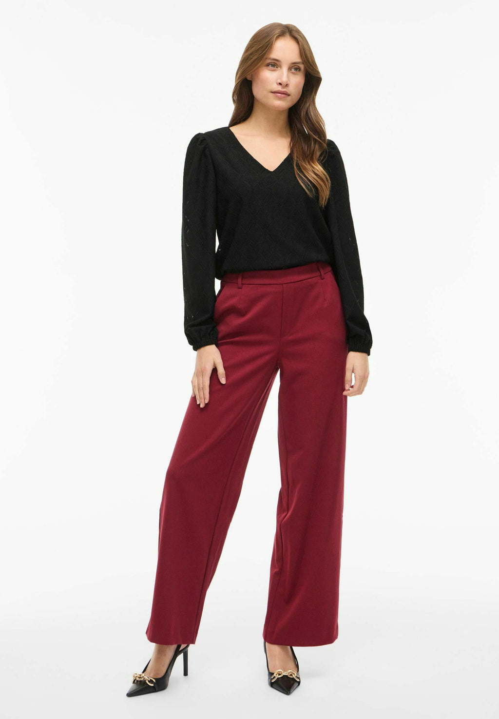 VILA Long Sleeved VIFERO V-neck