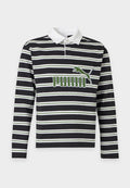 Puma ESS ELEVATED NO.1 RELAXED STRIPED RUGBY POLO UNISEX - Polo shirt - black