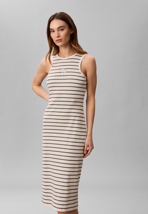 Calvin Klein Jeans Jersey dress - tofu high sea stripe