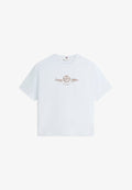 Tommy Hilfiger VARSITY CREST MDRN C-NK SS TEE - VARSITY CREST - Print T-shirt - keepsake blue
