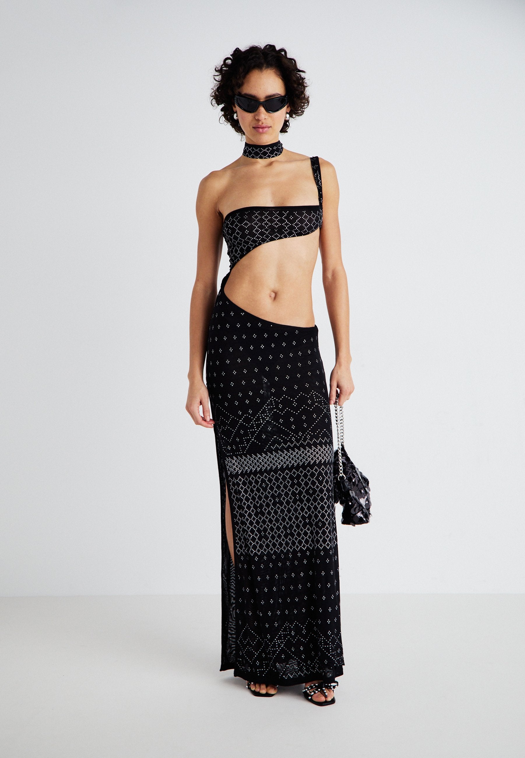 Jaded London ASYMMETRIC TIE KNOT MAXI DRESS