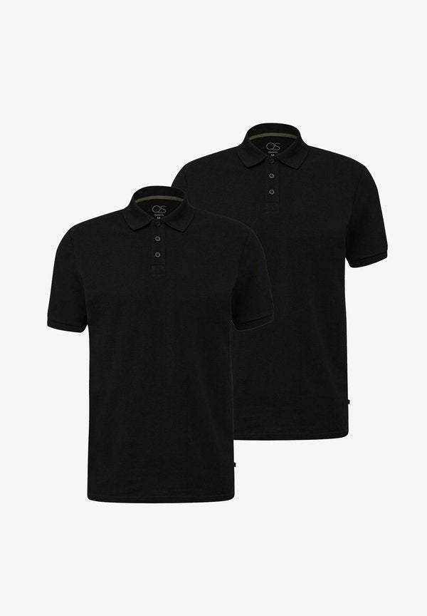 s.Oliver KURZARM BEQUEM KNOPFLEISTE 2ER PACK - Polo shirt - schwarz