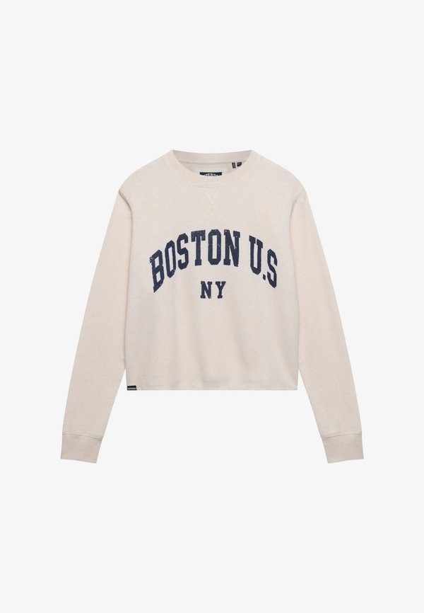 Superdry & Co SUPERDRY ATHLETIC ESSENTIAL GRAPHIC LONG SLEEVE TOP.. - Long sleeved top - oat beige marl