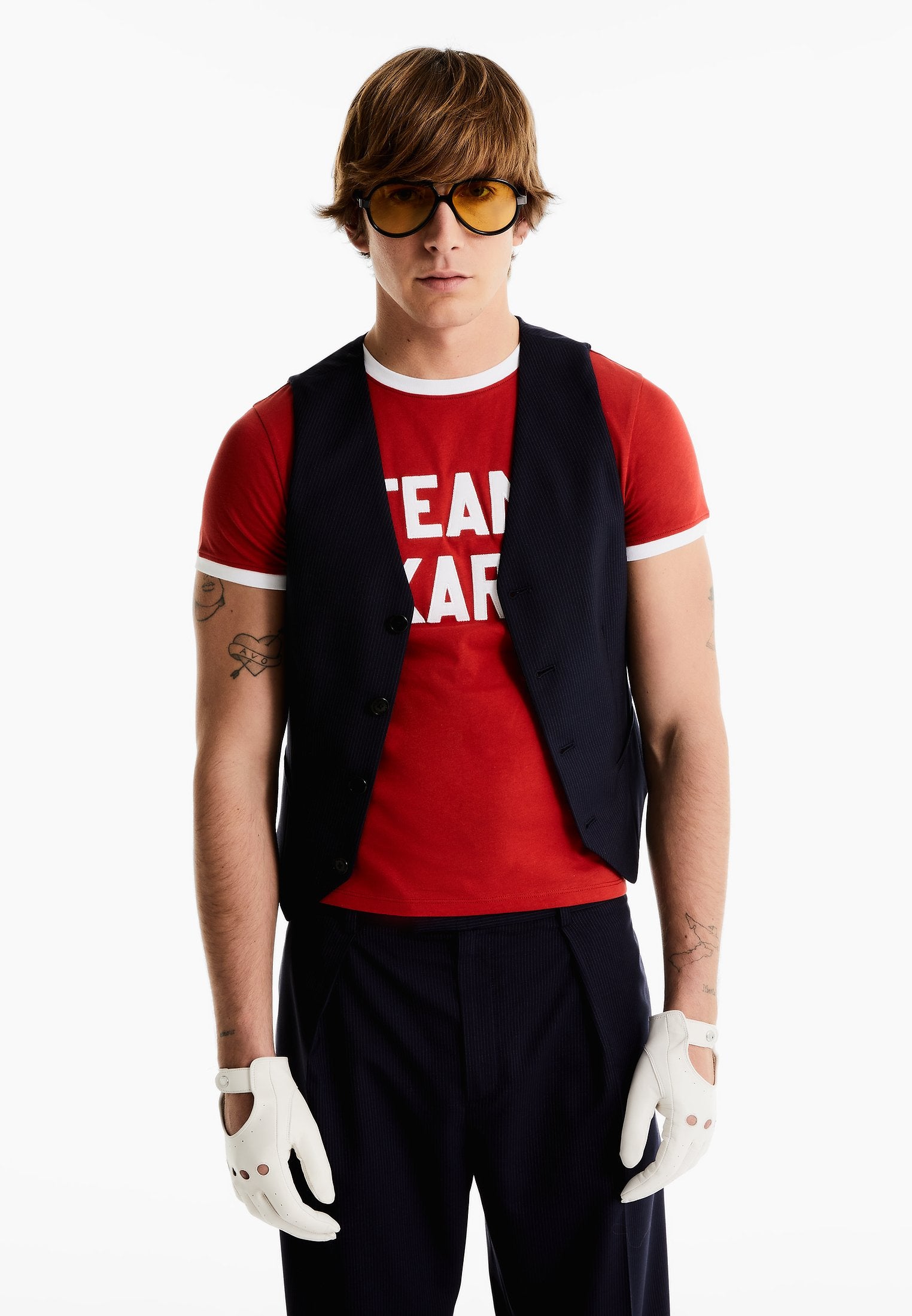 KARL LAGERFELD X ALLED-MARTINEZ PINSTRIPE WAISTCOAT Media 1