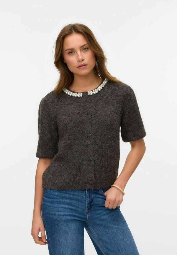 Vero Moda Knitted VMOCEAN Knit - Cardigan - chocolate torte