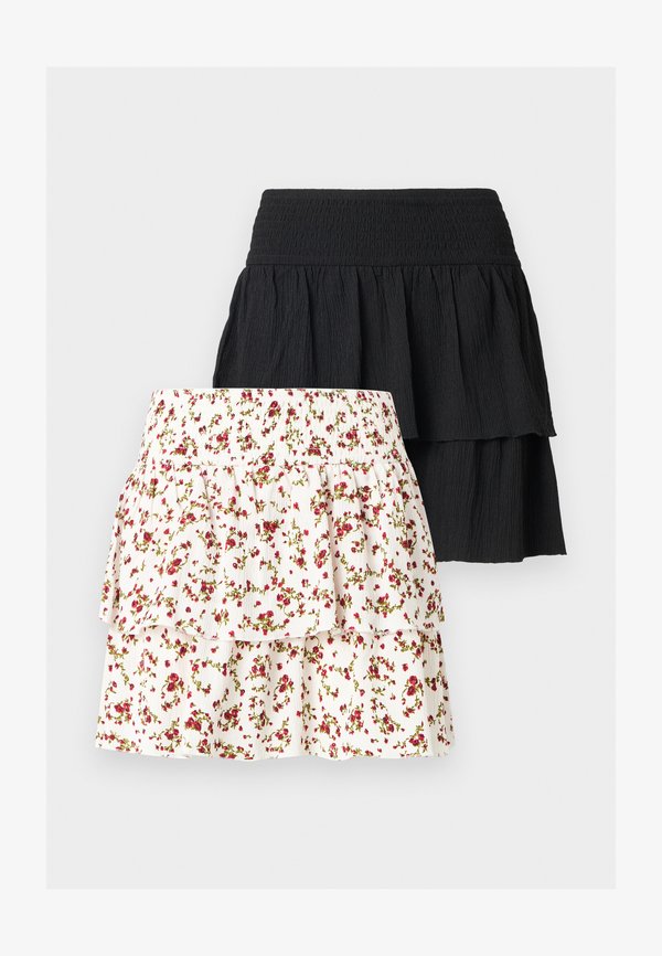 ONLY ONLMOLLY Mini - Mini skirt - black/cloud dancer