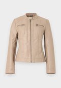 ONLY ONLBANDIT BIKER - Faux leather jacket - beige