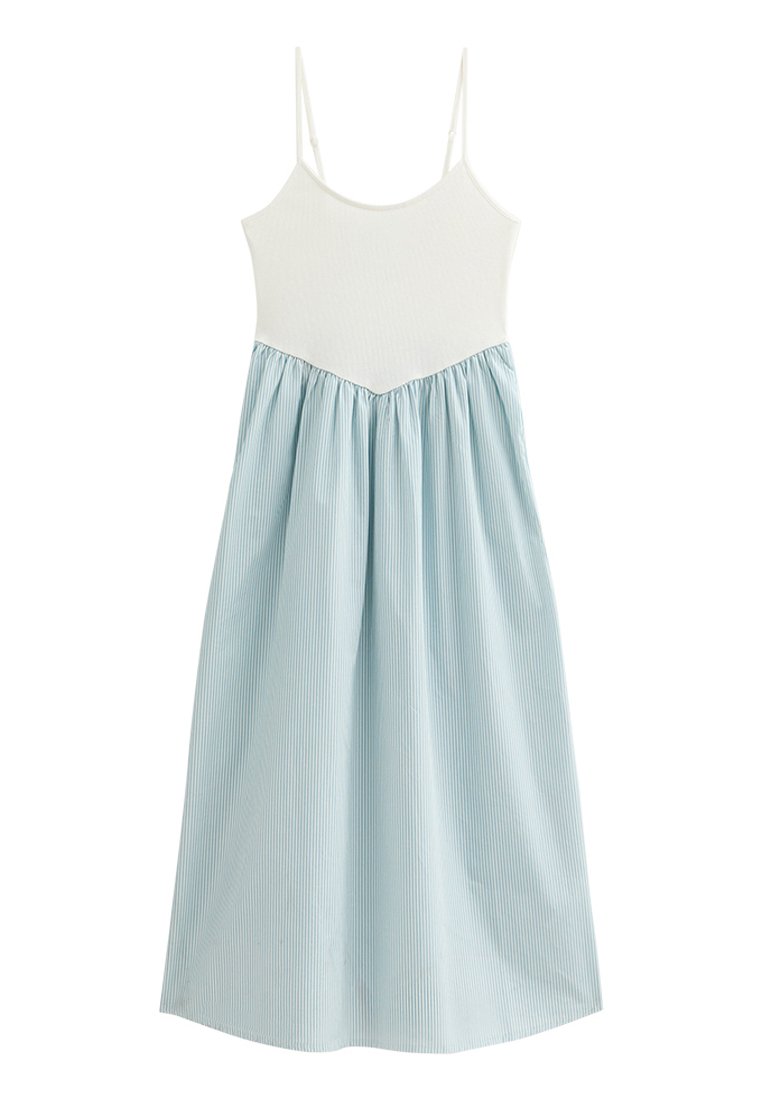 New Look STRIPE PRINT V WAIST POPLIN MIDI