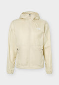 Hellbeige Kapuzenjacke mit durchgehendem Frontreißverschluss, seitlichen Reißverschlusstaschen, elastischen Bündchen und The North Face-Logo auf der Brust.