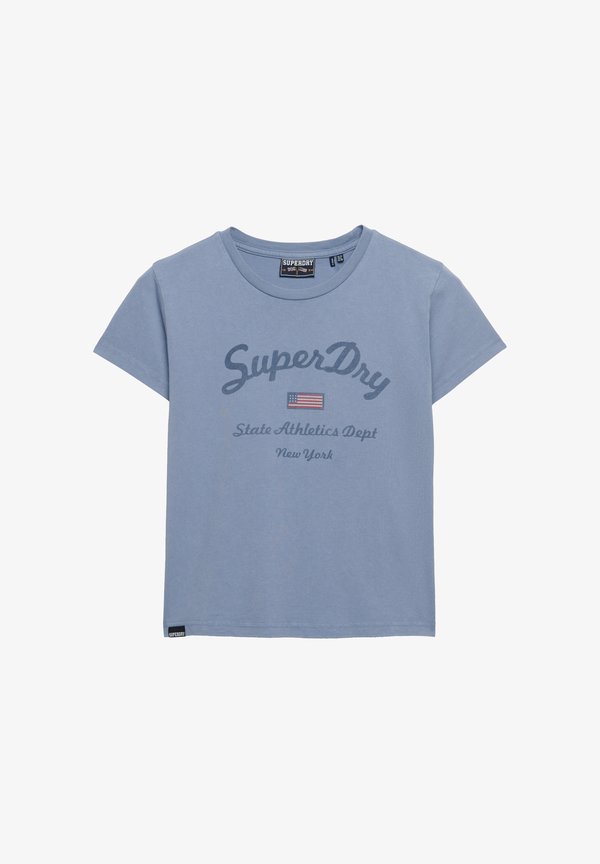Superdry & Co ATHLETIC ESSENTIALS GRAPHIC  - Print T-shirt - tidal blue
