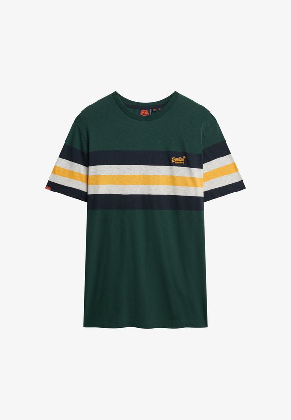 Superdry & Co ESSENTIALS STRIPE - Print T-shirt - enamel green chest stripe