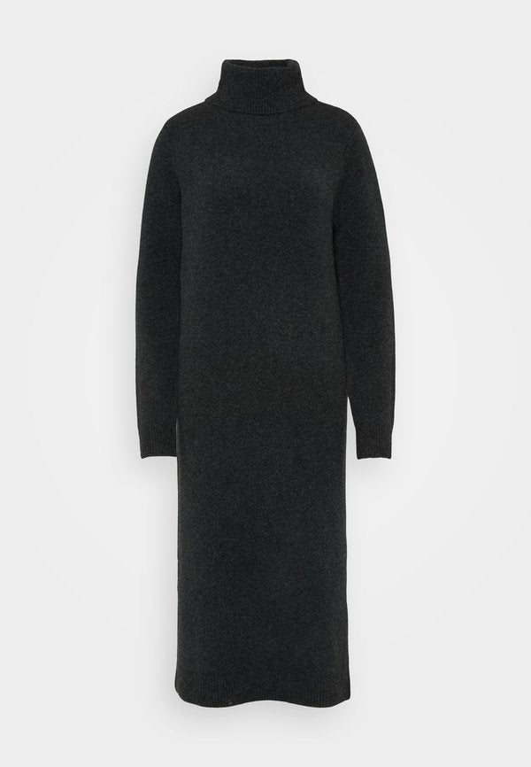 Vero Moda Tall VMBOOM ROLLNECK DRESS - Jumper dress - dark grey melange