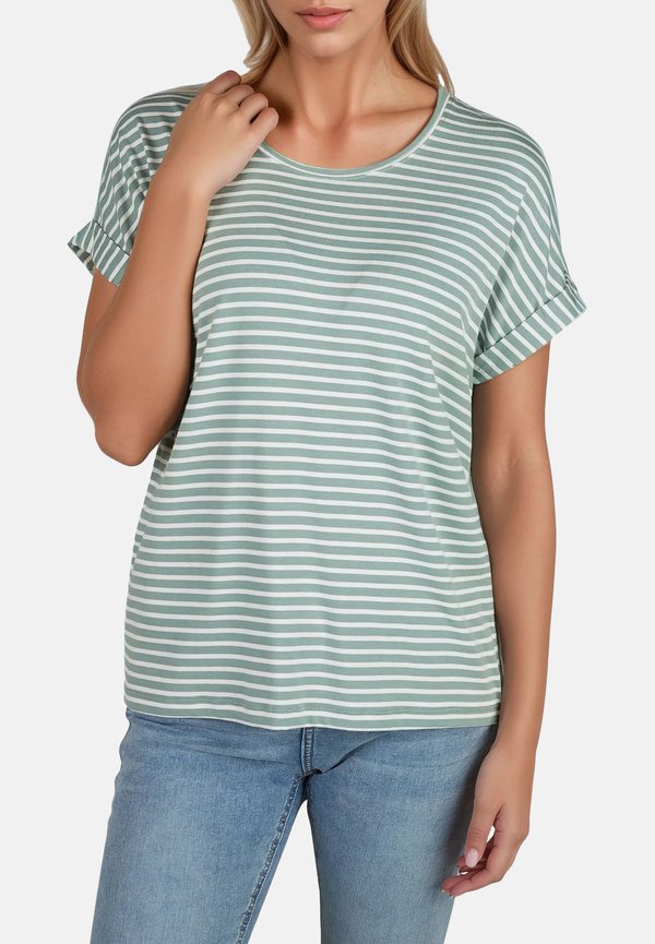 ONLY MOSTER 2 PACK - Print T-shirt - jadeite w cd stripes