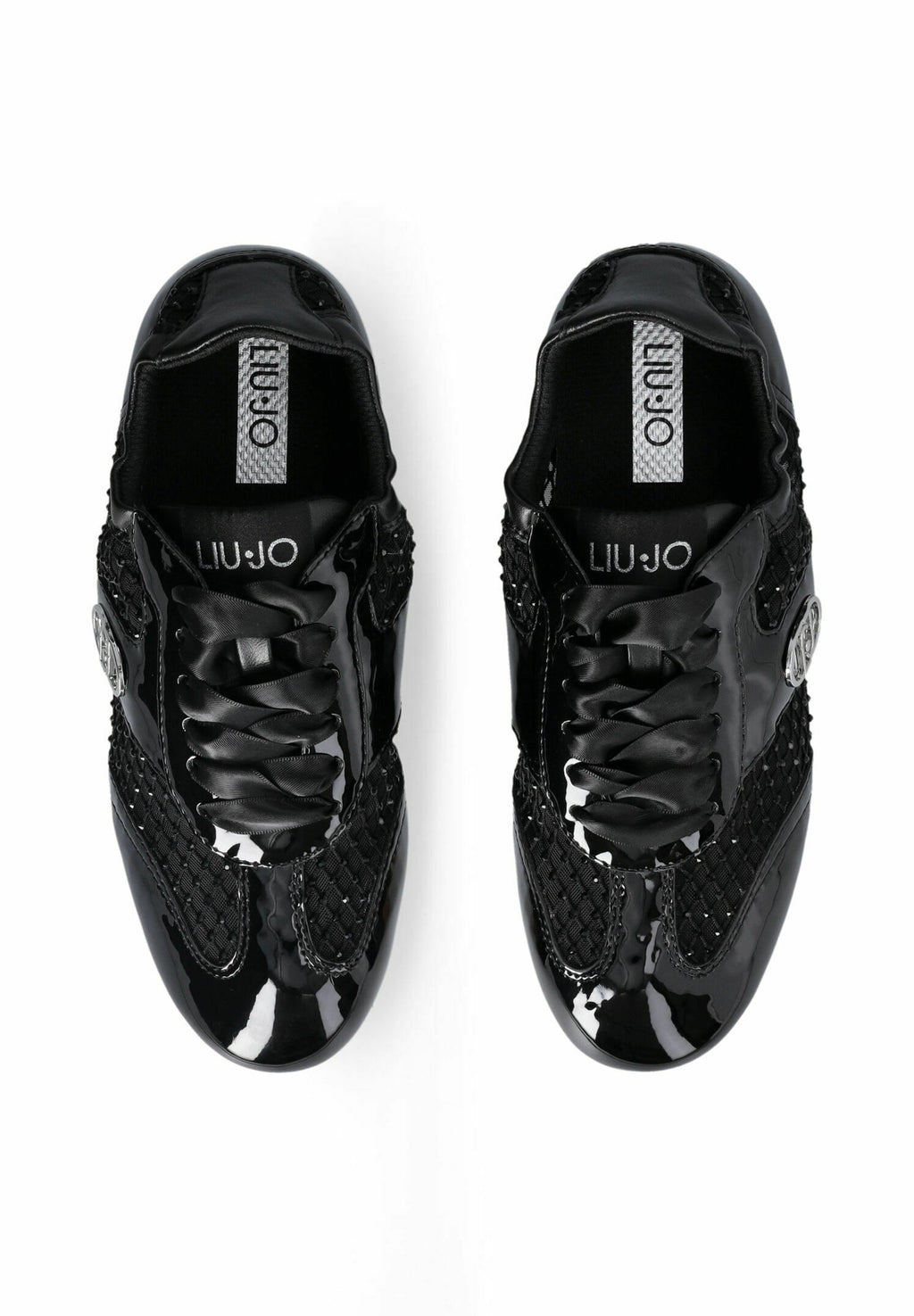 LIU JO GLOSSY LIGHT SNEAKERS WITH RHINESTONES
