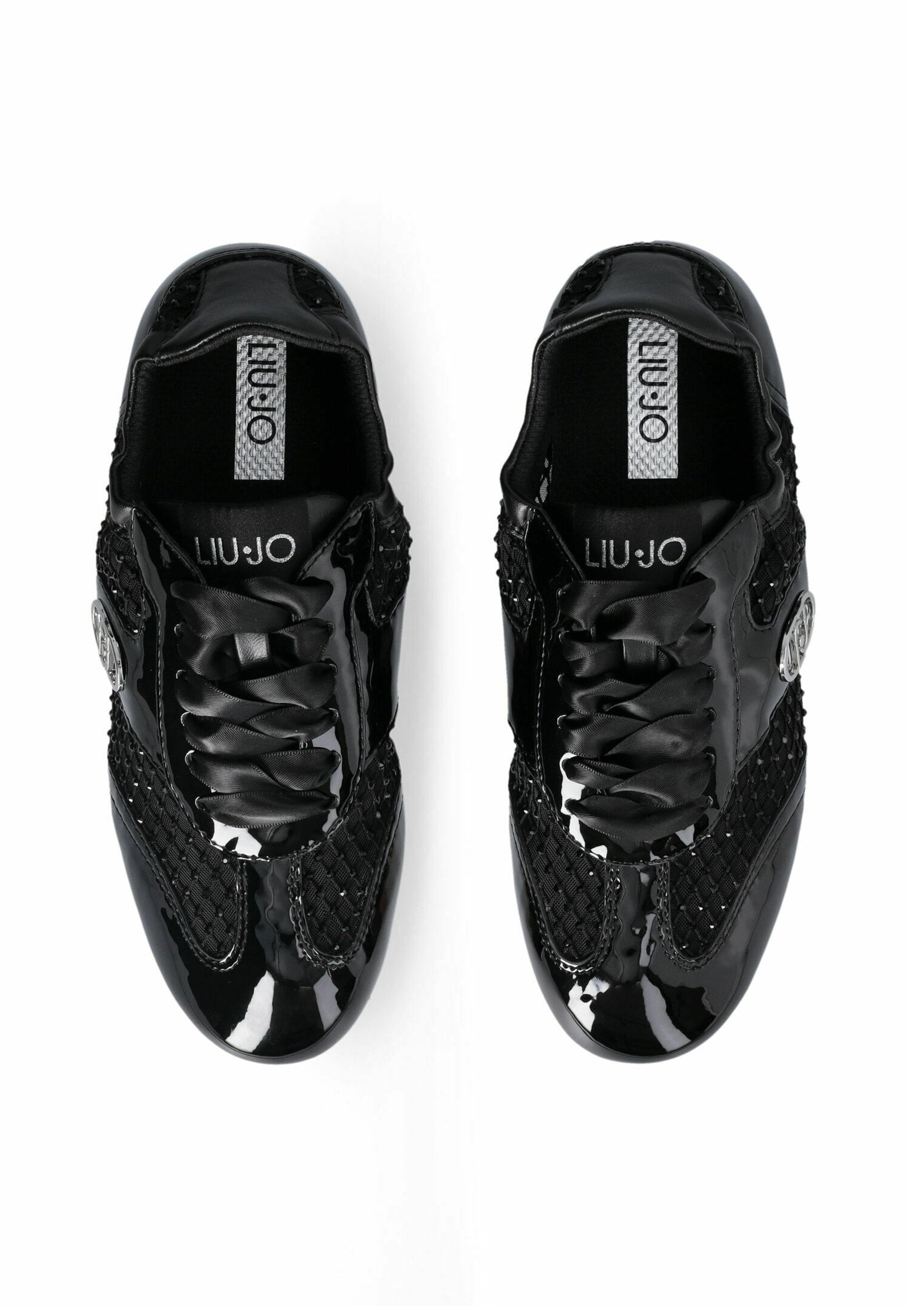LIU JO GLOSSY LIGHT SNEAKERS WITH RHINESTONES