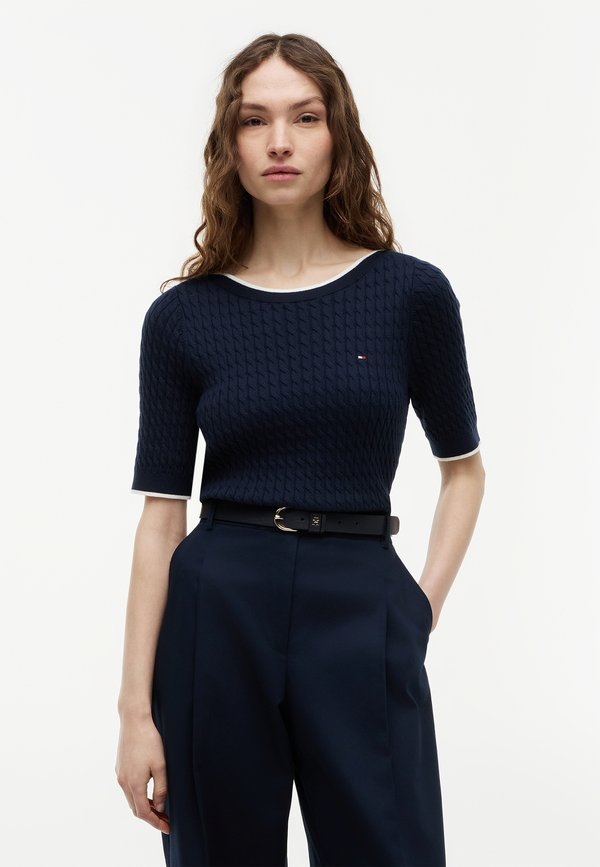 Tommy Hilfiger FINE CABLE BOAT NECK - Jumper - dark night navy