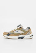 Herren Sneaker aus beige, olivgrünem und grauem Mesh mit weißen Schnürsenkeln, gepolsterter Sohle und O’Neill-Logo an der Seite und Ferse.