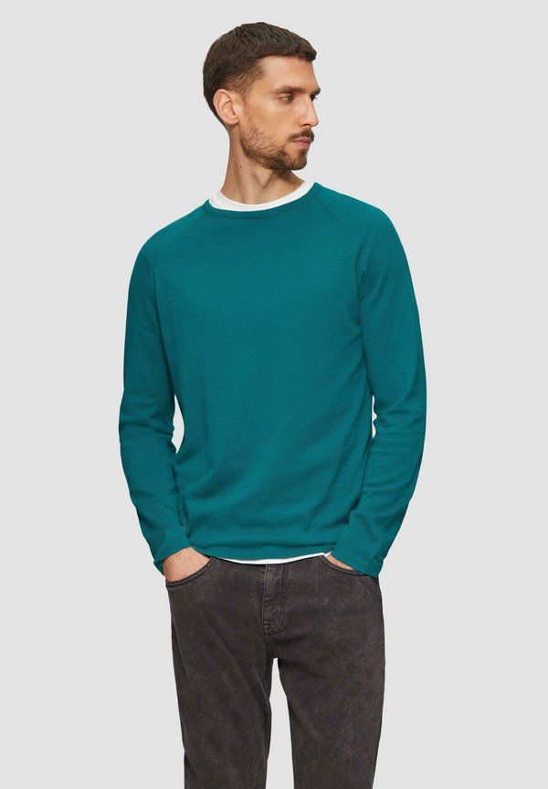 s.Oliver SHIRT MIT CREW NECK - Jumper - petrol