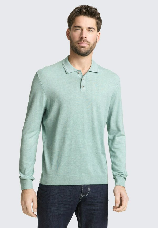 TOM TAILOR Polo shirt - soft greyish green melange
