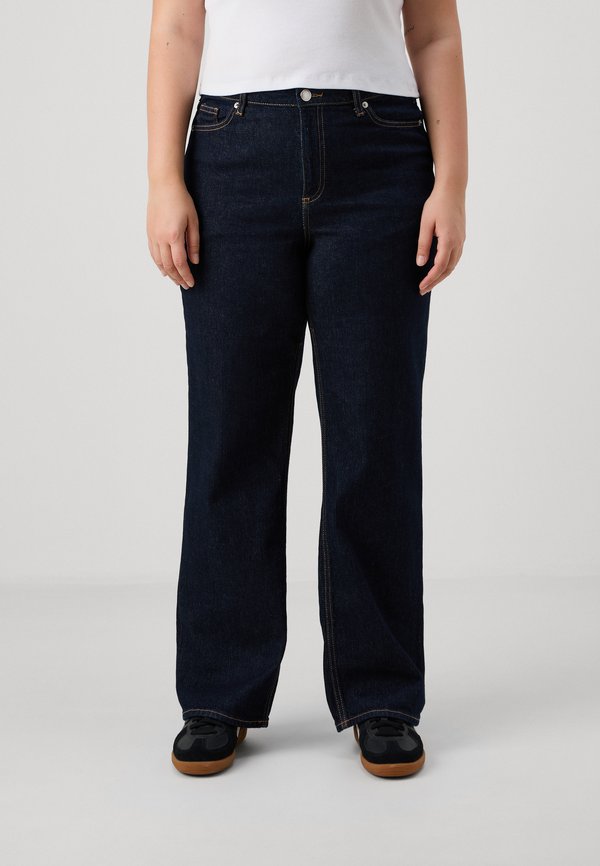 Vero Moda Curve Wide-fit VMCTESSA High rise Wide Leg Fit - Wide Leg - dark blue denim