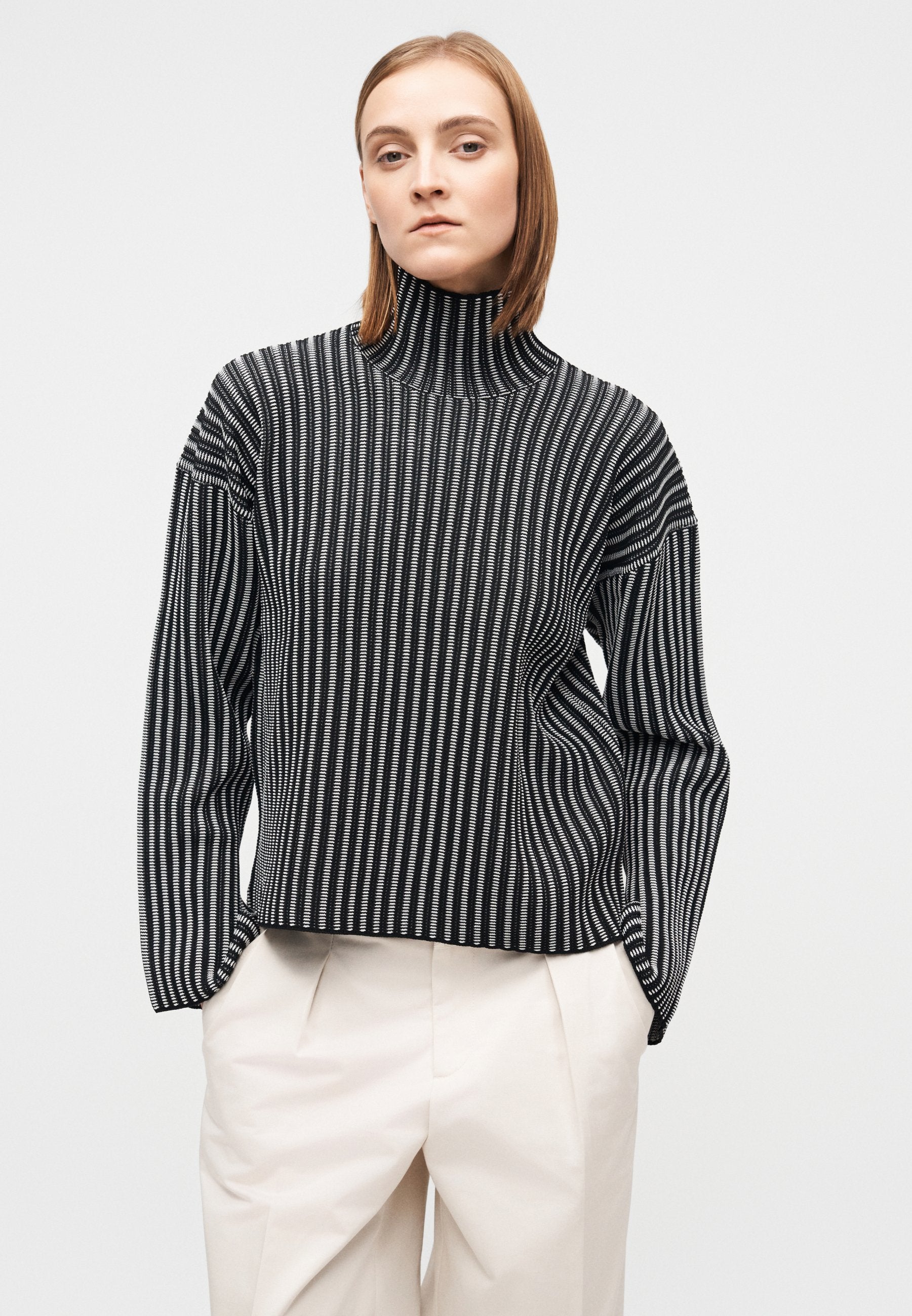 Proenza Schouler White Label ELYSIA SWEATER IN LADDER STRIPE