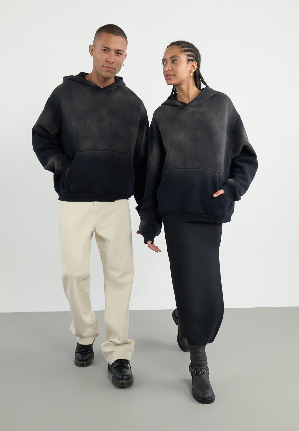 YOURTURN SUN FADED SHERPA LINED HOODIE UNISEX