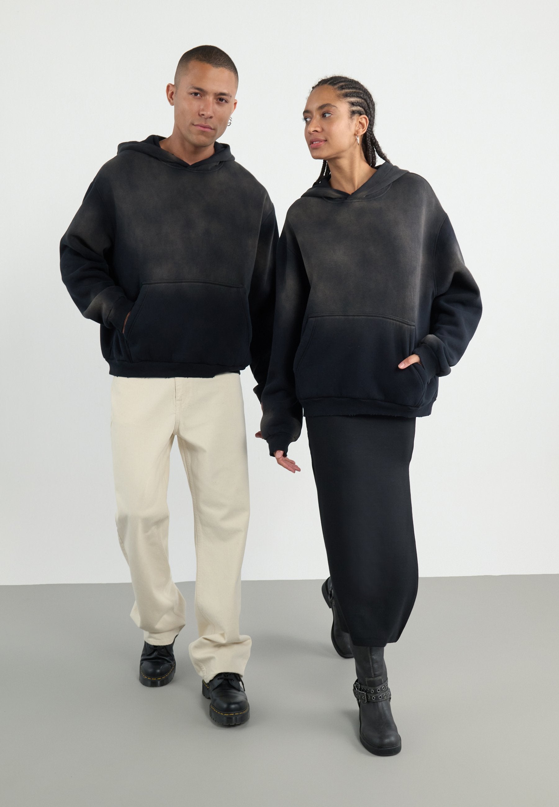 YOURTURN SUN FADED SHERPA LINED HOODIE UNISEX