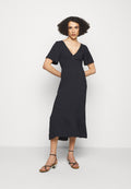 Victoria Beckham SHORT SLEEVE V NECK MIDI