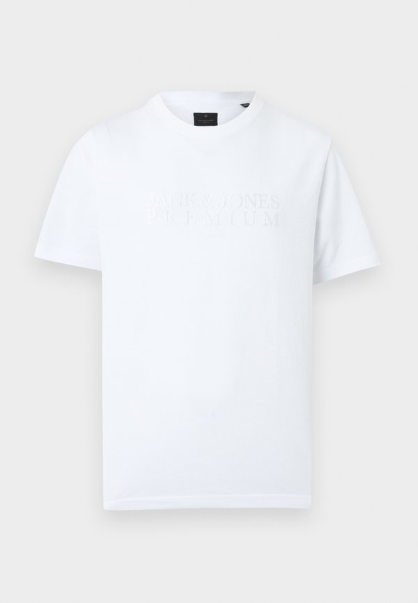 Jack & Jones JPRBLAETHAN SS BRANDING TEE - Print T-shirt - bright white
