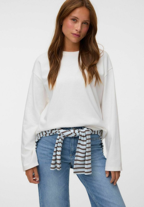 Vero Moda TOP VMLINEA T-SHIRT - Long sleeved top - cloud dancer