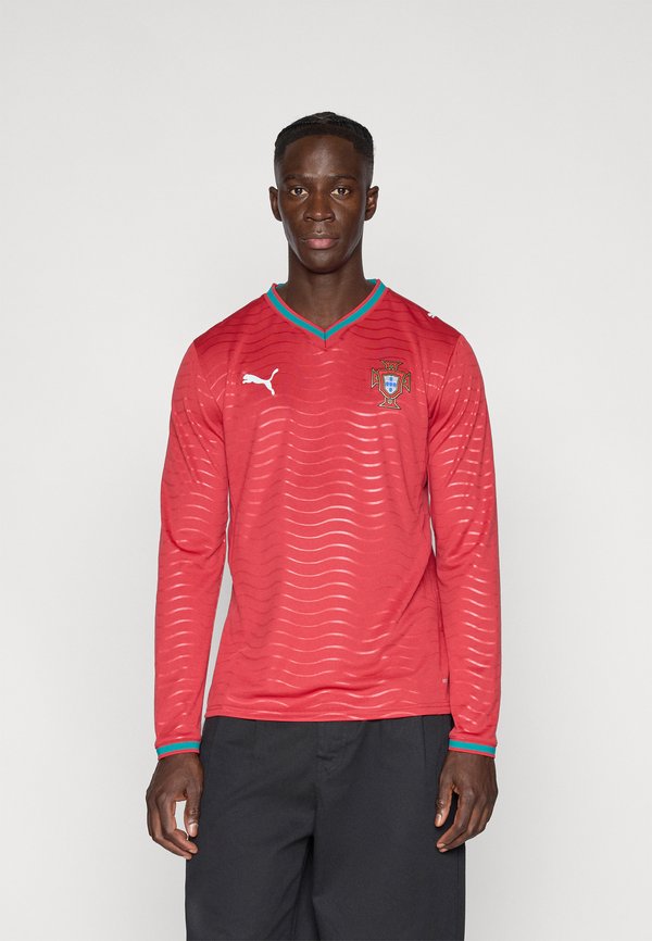 Puma PORTUGAL FPF HOME JERSEY REPLICA LS  - Football jersey - club red/green lagoon