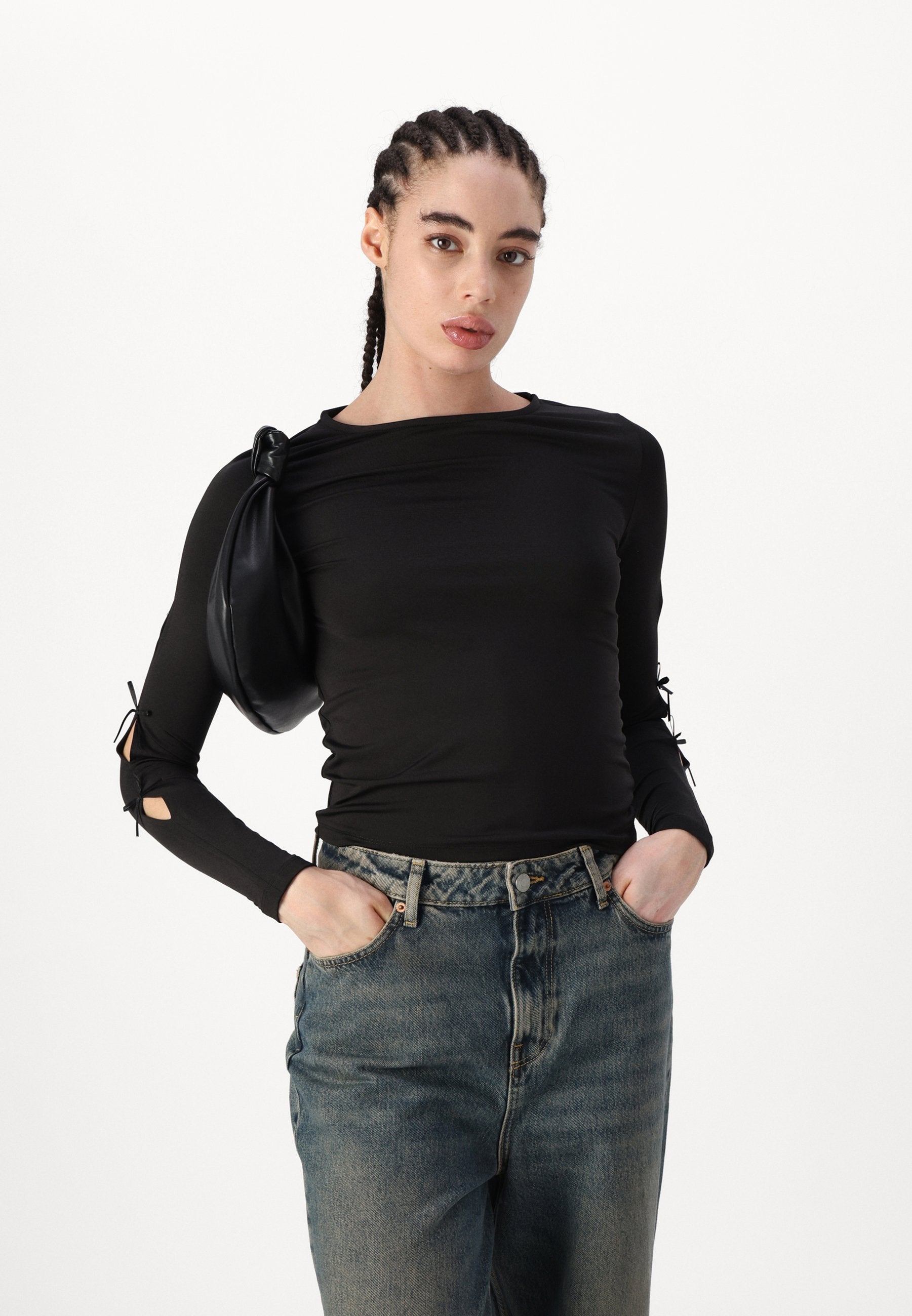 Pieces PCSELINA O-NECK BOW