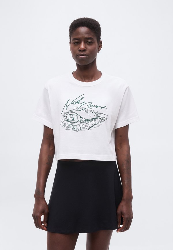 Nike Performance TEE SLAM CROP - Print T-shirt - white