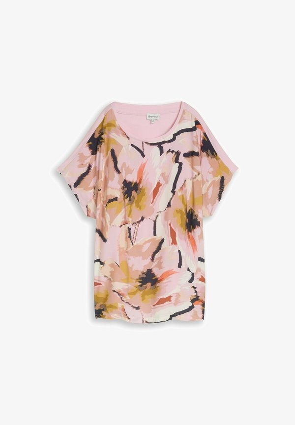 TOM TAILOR TOM TAILOR T-SHIRT PLUS SIZE - T-SHIRT IM MATERIAL-MIX - Blouse - big abstract flower print
