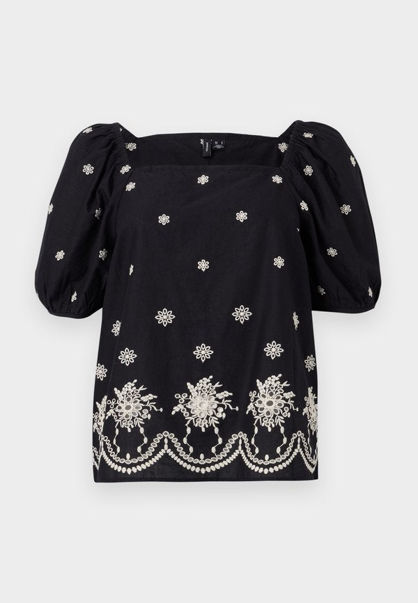 Vero Moda VMTASJA - Blouse - black/white