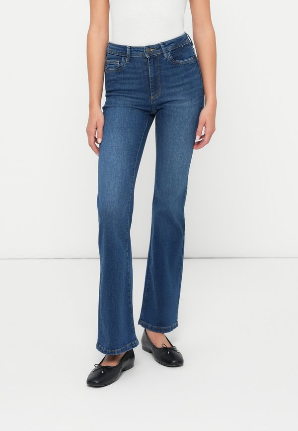 ONLY Flared fit ONLWAUW High waist - Flared Jeans - dark blue denim