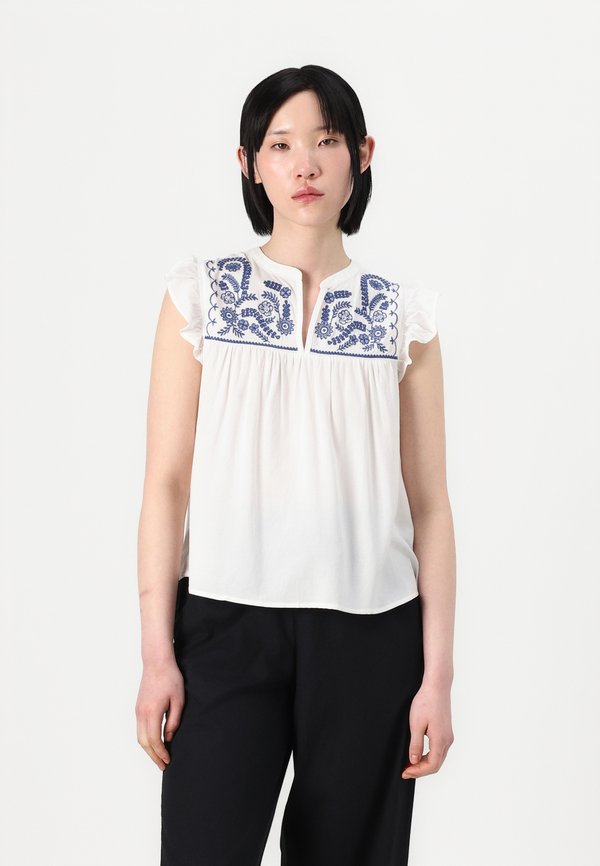 ONLY ONLVESTINE - Blouse - cloud dancer/blue