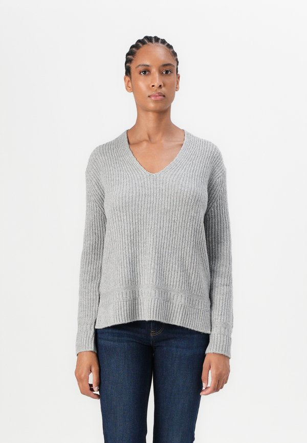 TOM TAILOR V NECK PULLOVER - Jumper - medium silver grey