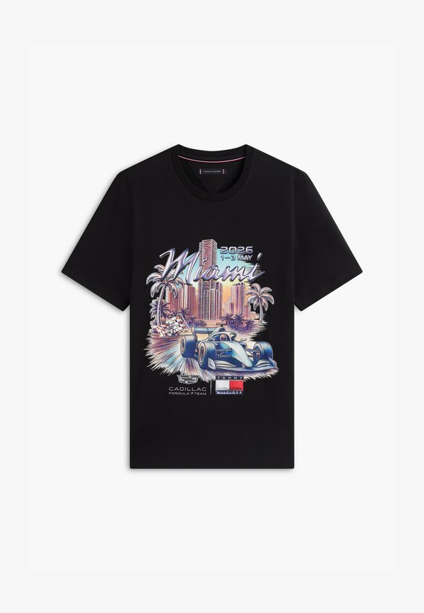 Tommy Hilfiger TH X CADILLAC FORMULA 1 TEAM MIAMI GRAPHIC TEE UNISEX - Print T-shirt - black