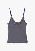 Superdry & Co SUPERDRY ATHLETIC ESSENTIALS V-NECK WAFFLE CAMI TOP.. - Top - classic navy stripe