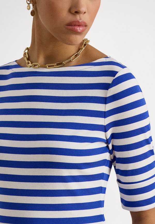 Lauren Ralph Lauren Petite STRIPED STRETCH COTTON BOATNECK TEE