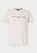 Tommy Hilfiger LOGO TEE - Print T-shirt - heathered oatmilk