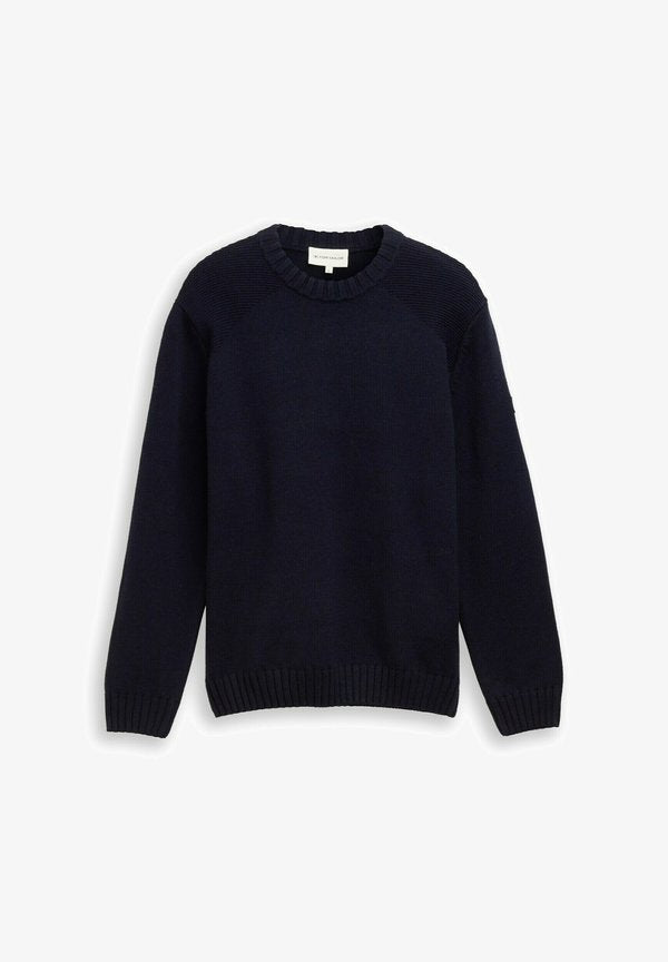TOM TAILOR MIT DETAILS - Jumper - knitted navy melange