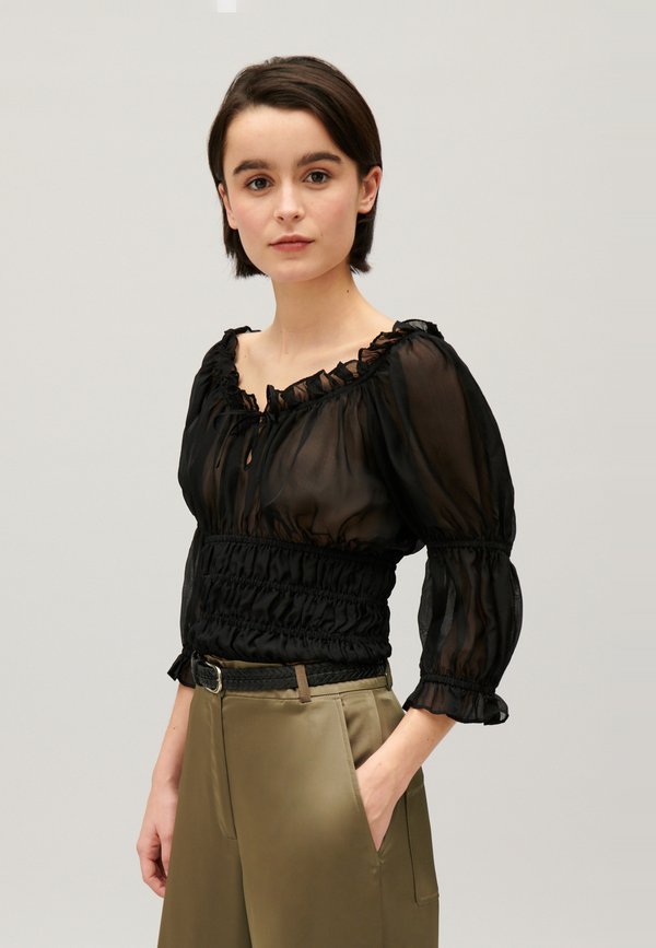 Claudie Pierlot BLOUSE COURTE VOLANTS