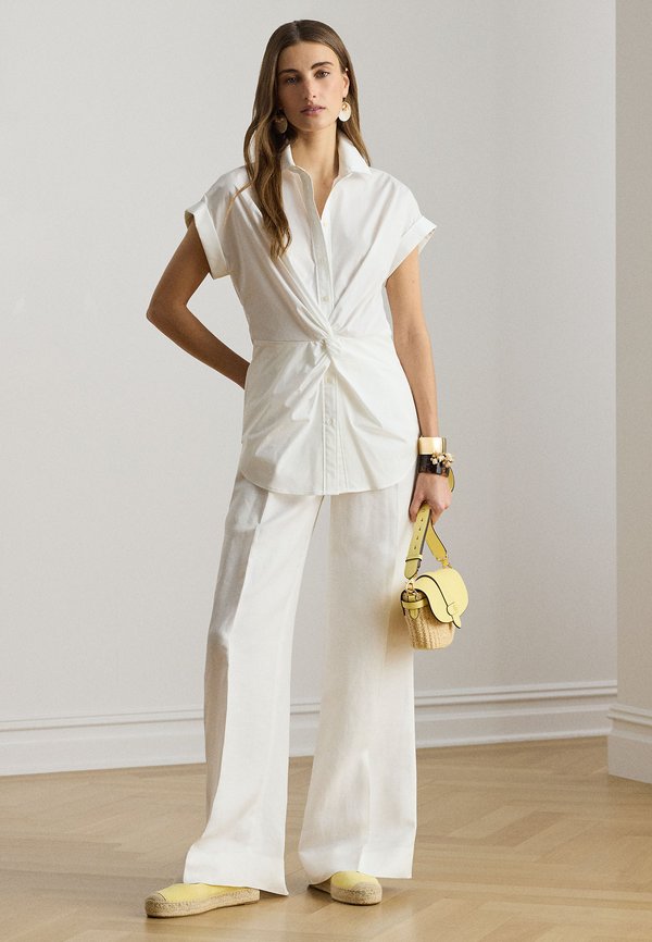 Lauren Ralph Lauren TWIST-FRONT COTTON SHORT-SLEEVE SHIRT